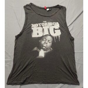 H&M Divided Notorious BIG Tank Top Mens Medium Gray Fair Graphic Hip Hop Tee